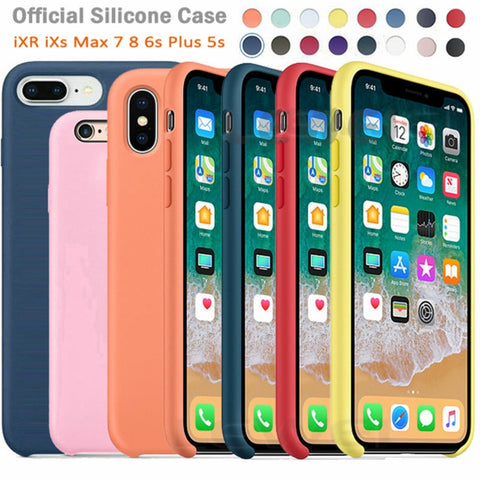 Luxury Original Official Silicone LOGO Case For iPhone 5SE 6s 7 8Plus Liquid Case For Apple iPhone 11 X XS Max XR 11pro MAX Case