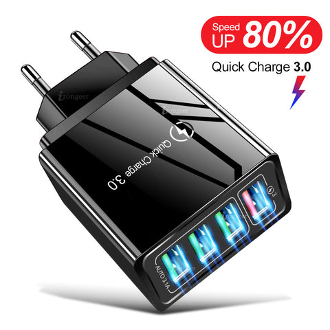 Quick Charge 3.0 2.0 USB Phone Charger Universal Fast Charging Travel AC Power Adapter For iPhone Samsung Xiaomi Tablets Charger