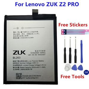 New 100% Original Battery for Lenovo Zuk BL263 Z2 PRO / BL255 Z1 / BL268  Z2 Z2131 Cell Phone Battery +Gift Tools+Stickers