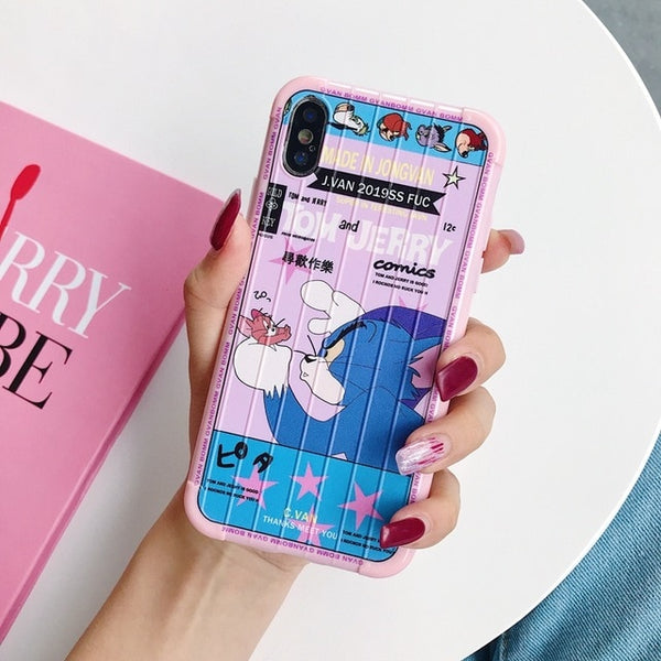 Cartoon Phone Back Case For Etui iPhone 6 6S 7 8 Plus X XR XS MAX 11 Pro Max Cover For iPhone XS Cute Cat Soft TPU Coque