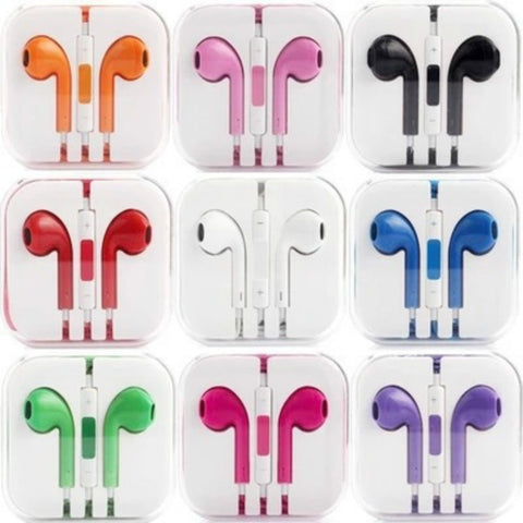 colorful mobile phone earphone 3.5mm handfree phone headset with MIC headphone for iphone earphones