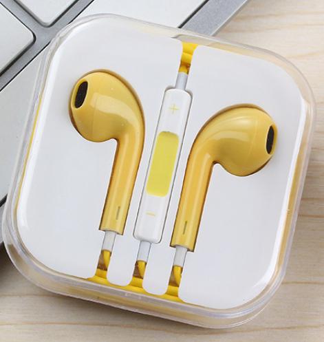 colorful mobile phone earphone 3.5mm handfree phone headset with MIC headphone for iphone earphones