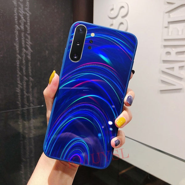 Rainbow Mirror Glossy Case For Samsung Case A30S A20 A50 A70 J8 J6 A6 A7 A9 2018 S8 S9 S10 Note 8 9 10 Plus S10E Cover Shell