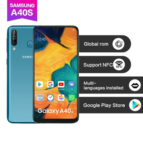 Samsung Galaxy A40s Cellphone 6GB RAM 64GB ROM 6.4 inch 4G LTE Android Mobile phone 5000mAh Smartphone