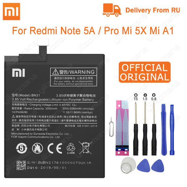 Xiao Mi Original Phone Battery BM47 For Xiaomi Redmi 3 3S 3X 4X 3 pro Note 3 5 5A Pro Mi 5X BM46 BN31 BN45 Replacement Batteries