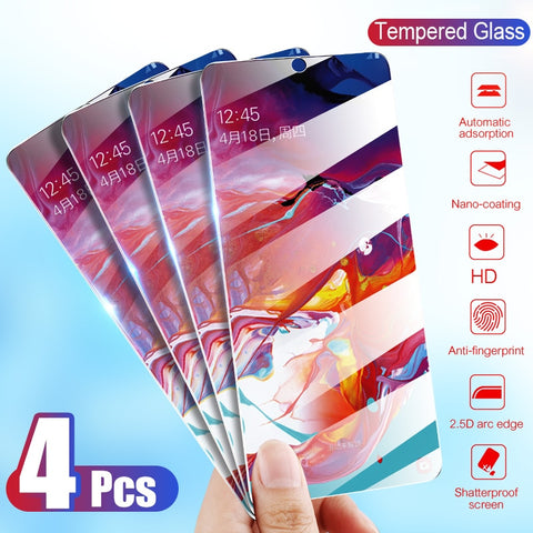 4Pcs Tempered Glass For Samsung Galaxy A80 A70 A60 A50 A40 A30 A20 A10 Screen Protector Protective Glass For Samsung M30 M20 M10