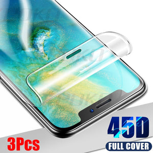 3Pcs 45D Screen Protector Hydrogel Film For Huawei P30 P20 Mate 20 Lite Pro Protective Film Honor 9 Lite 10 8X Not Glass