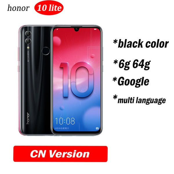 Honor 10 Lite honor10 Smart phone 6.21 inch 2340*1080 Octa Core Mobile Phone 3 Cameras Fingerprint