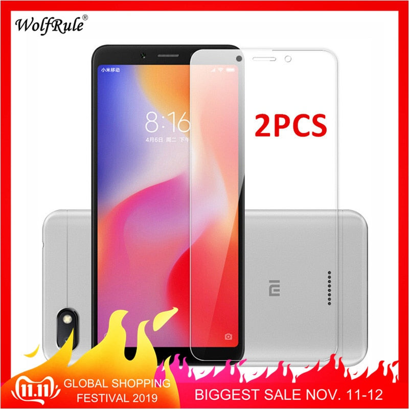 2PCS For Glass Xiaomi Redmi 6 6A 7A Screen Protector Tempered Glass For Xiaomi Redmi 6 Glass Redmi 6A Protective Phone Film