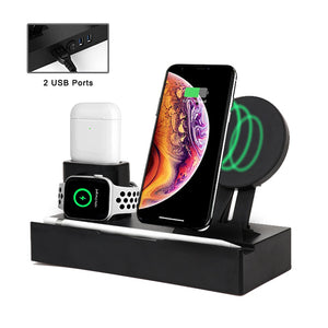 8 in 1 Wireless Charger Stand, Wireless Charging Docking Station Phone Holder for Apple pencil,i Watch,i Phone,i Pad,Airpods