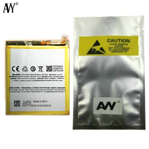 AVY Battery BA712 For MEIZU M6s Meilan S6 Mblu S6 M712Q/M/C M712H Mobile phone Rechargeable Li-polymer Batteries 2930mAh Tested