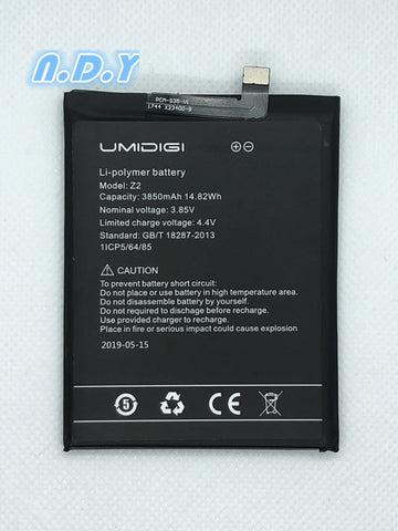 Umi Z2 Battery UMIDIGI Z2 High Quality Original Large Capacity 3850MAh Back Up For UMI Z2 Smart Phone Battery Replacement