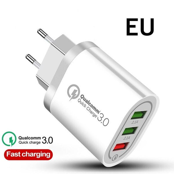 18W Quick Charge 3.0 USB Charger QC3.0 Fast Charging Multi Charger for Samsung S10 Xiaomi Mi9 iPhone X  iPad Wall Phone Charger