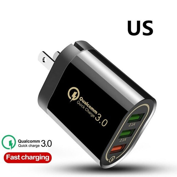 18W Quick Charge 3.0 USB Charger QC3.0 Fast Charging Multi Charger for Samsung S10 Xiaomi Mi9 iPhone X  iPad Wall Phone Charger