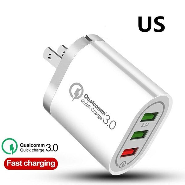 18W Quick Charge 3.0 USB Charger QC3.0 Fast Charging Multi Charger for Samsung S10 Xiaomi Mi9 iPhone X  iPad Wall Phone Charger