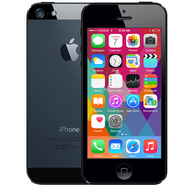 Original Apple iPhone 5 Unlocked cell phone 16&32&64GB Dual-Core 1GHz 3G WIFI GPS 8MP 1080P 4.0" IPS Free Shipping