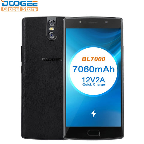 DOOGEE BL7000 7060mAh Android 7.0 12V2A Quick Charge 5.5'' FHD MTK6750T Octa Core 4GB RAM 64GB ROM Mobile phone Dual 13.0MP