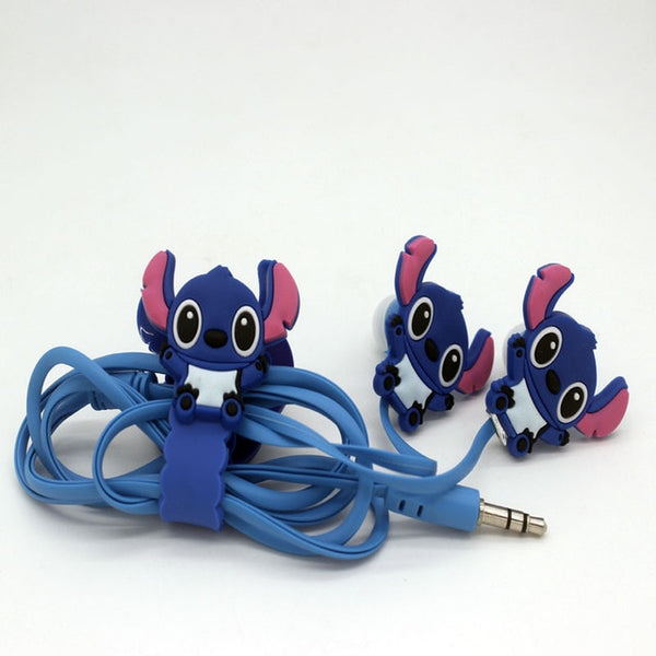 Cartoon anime Stitch Kitty Milk Daddy Cartoon Headphones earphone with Winder no mic