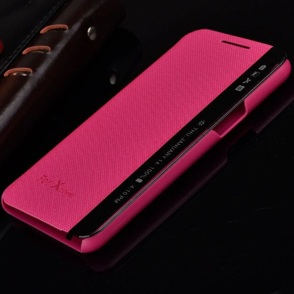 For LG X Power Case Leather Cover Quick Answer View Window Flip Cases For LG X Power K220ds K210 K220 Phone Cases PU Sleep Call