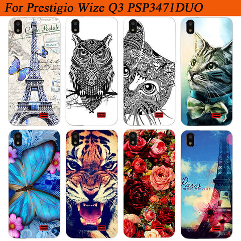 For Prestigio Wize Q3 Case Cover Silicon Diy Colored Tiger Owl Rose Soft Cover For Prestigio Wize Q3 PSP3471 DUO Cases Fundas