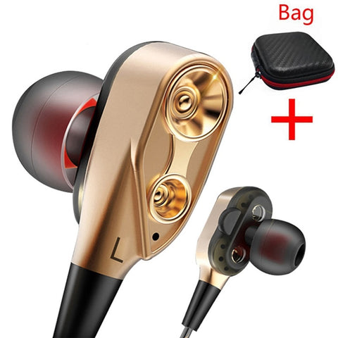 In-Ear Dual Dynamic Driver Headset HIFI Heavy Bass Earbuds Headphone Earphone For Xiaomi Fone De Ouvido Auriculares Mp3 Sport