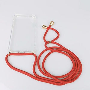 Transparent Soft TPU Cell Phone Case With Lanyard Necklace Shoulder Neck Strap Rope Cord for iphone 6 7 8 plus x xs xr xs max