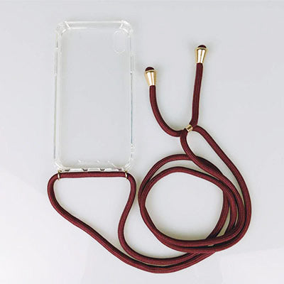 Transparent Soft TPU Cell Phone Case With Lanyard Necklace Shoulder Neck Strap Rope Cord for iphone 6 7 8 plus x xs xr xs max