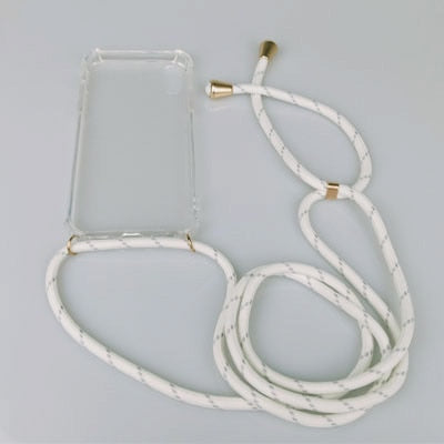 Transparent Soft TPU Cell Phone Case With Lanyard Necklace Shoulder Neck Strap Rope Cord for iphone 6 7 8 plus x xs xr xs max