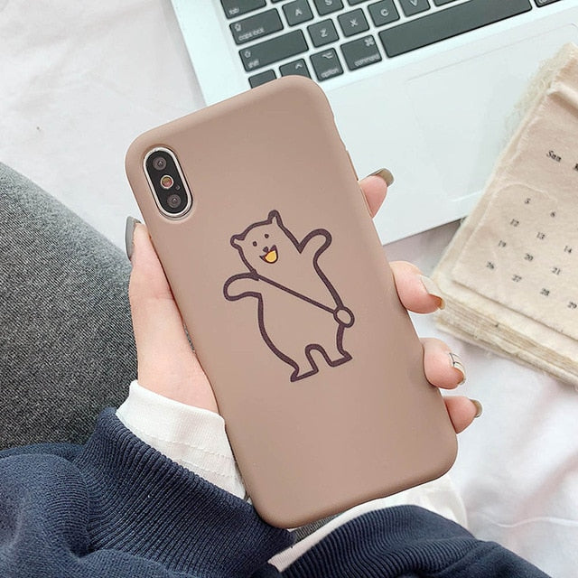 Heyytle Letter Soft TPU Case For iPhone 7 8 Plus XS Max XR X 6 6s Cartoon Cases Shock Silicone Back Cover 7Plus Slim Couple Case