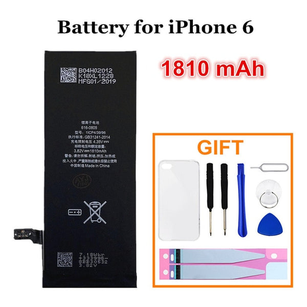 AYJ 1 Piece Brand New AAAAA Quality Phone Battery for iPhone 6S 6 5S 5C 7 8 High Real Capacity Zero Cycle Free Tool Sticker Case