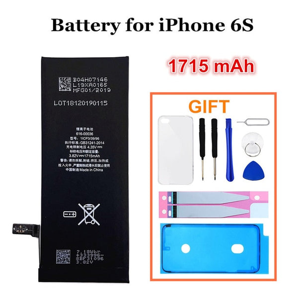 AYJ 1 Piece Brand New AAAAA Quality Phone Battery for iPhone 6S 6 5S 5C 7 8 High Real Capacity Zero Cycle Free Tool Sticker Case