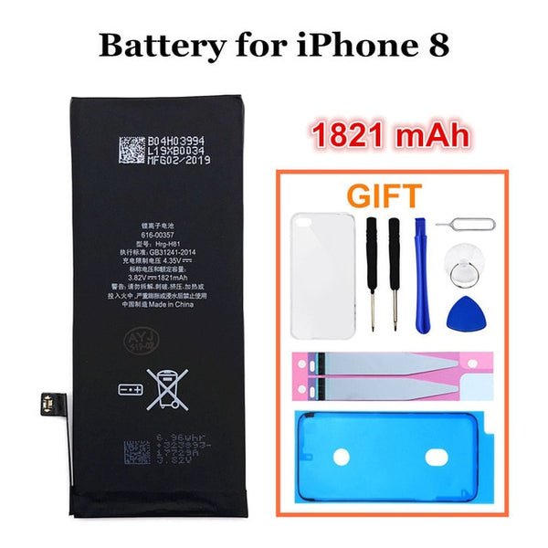 AYJ 1 Piece Brand New AAAAA Quality Phone Battery for iPhone 6S 6 5S 5C 7 8 High Real Capacity Zero Cycle Free Tool Sticker Case