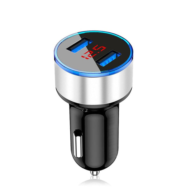 3.1A Dual USB Car Charger With LED Display Universal Mobile Phone Car-Charger for Xiaomi Samsung S8 iPhone 6 6s 7 8 Plus Tablet