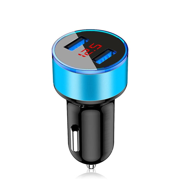 3.1A Dual USB Car Charger With LED Display Universal Mobile Phone Car-Charger for Xiaomi Samsung S8 iPhone 6 6s 7 8 Plus Tablet