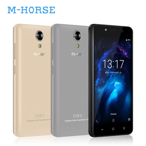 M-HORSE Power 1 Mobile Phone 5.0 Inch 5050mAh Android 7.0 1GB RAM 8GB ROM MTK6580 Quad Core Dual 5MP Camera 3G Sim Smartphone